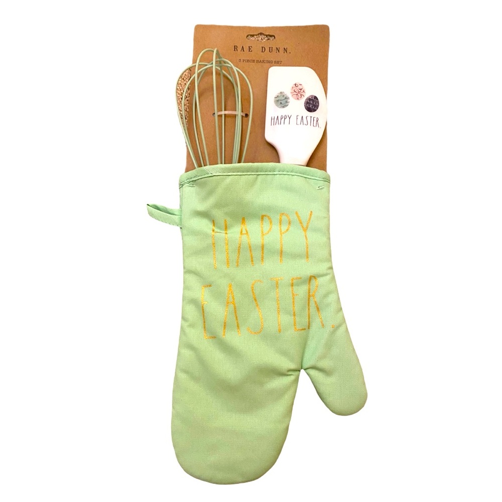 Rae Dunn Happy Easter Oven Mitt w/ Spatula & Whisk - Picture 1 of 4